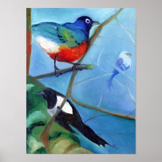 Pôster Cheio em árvore de aves 2012 (Frente)