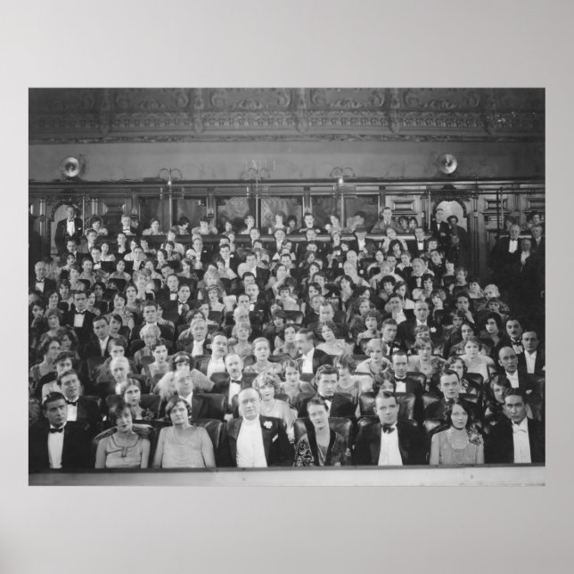 Poster CHEIO HOUSEaudience, vintage, teatro, multidão, pe (Frente)