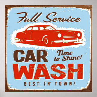 POSTER CHEIO SERVICE CAR WASH