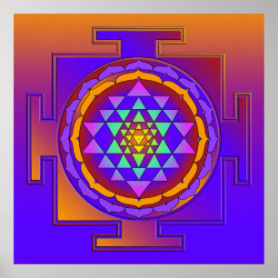 Poster CHEIO SRI YANTRA colorido + suas ideias