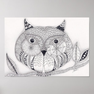 Pôster Cheio Tamanho Sábio Coruja Velha