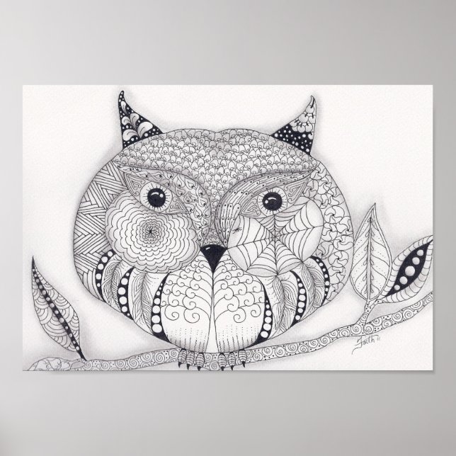 Pôster Cheio Tamanho Sábio Coruja Velha (Frente)