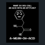 Poster Chemistry Science Acid Attitude A-Mean-Oh-Acid<br><div class="desc">Chemistry Science Acid Attitude A-Mean-Oh-Acid design for science lovers.</div>