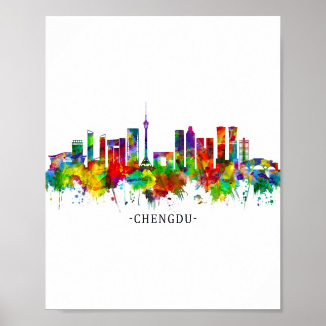 Poster Chengdu China Skyline (Frente)