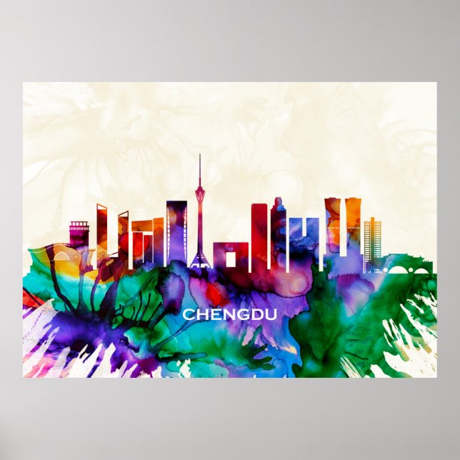 Poster Chengdu Skyline (Frente)