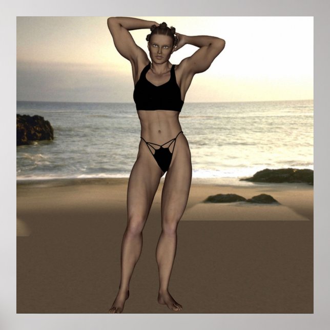 Poster Chennel Johnson em maiô (Frente)