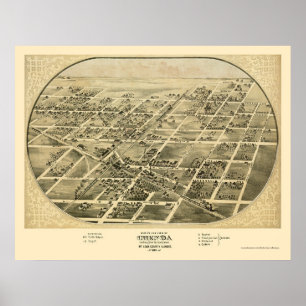 Poster Chenoa, Mapa Panorâmico do IL - 1869