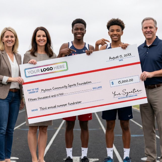 Poster Cheque de arrecadação de fundos superdimensionado  (Criador carregado)