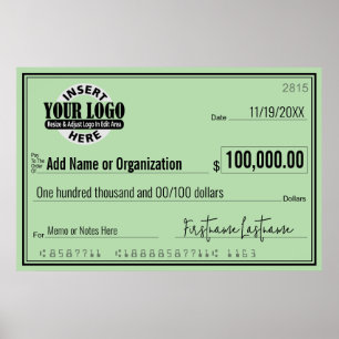 Poster Cheque Gigante para Sorteios e Premiações