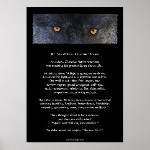Poster CHEROKEE da arte do CONTO de DOIS LOBOS