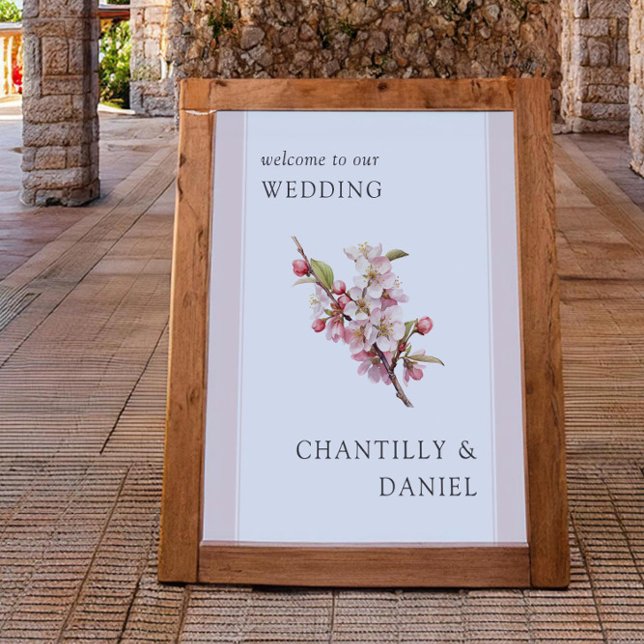 Poster Cherry Blossom - Boas-vindas (Wedding Welcome Poster (printed/digital) from the Cherry Blossom Wedding Collection by Darling & May)