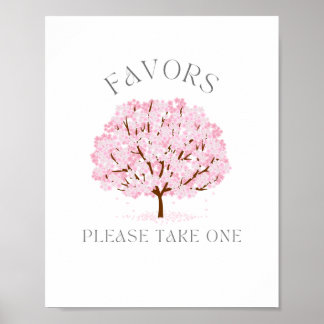 Poster Cherry Blossom Favor Sinal para Festa