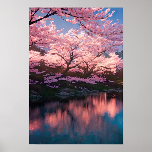 Poster Cherry Blossom Riverbank (Frente)
