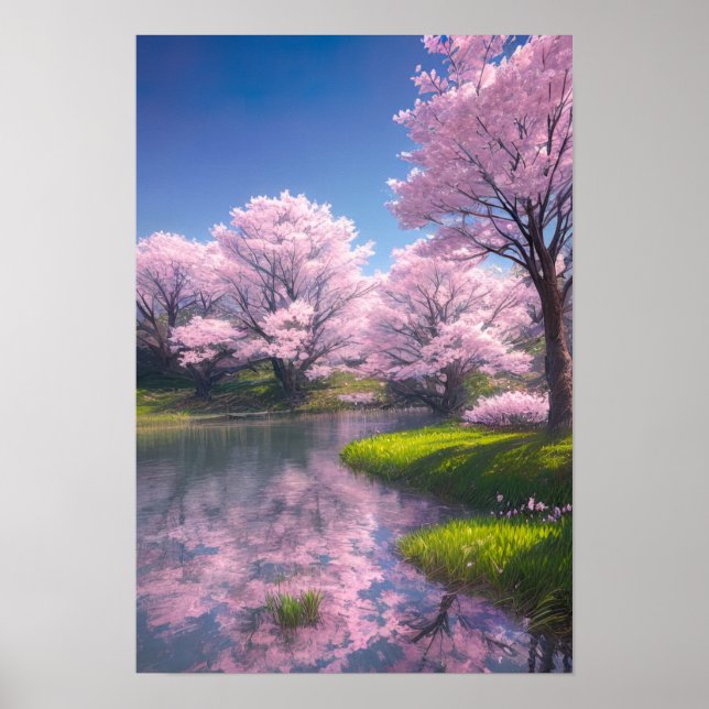 Poster Cherry Blossom Riverside (Frente)