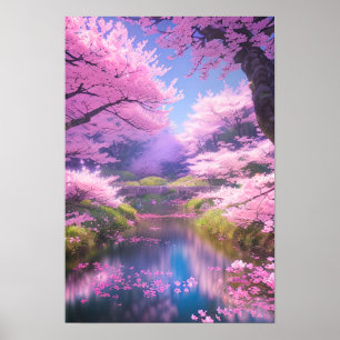 Poster Cherry Blossom Stream