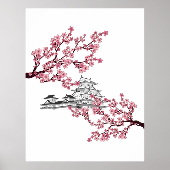 Poster Cherry Blossom Tree Design - Sakura Japonesa (Frente)