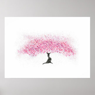 Poster Cherry Blossom Tree Watercolor