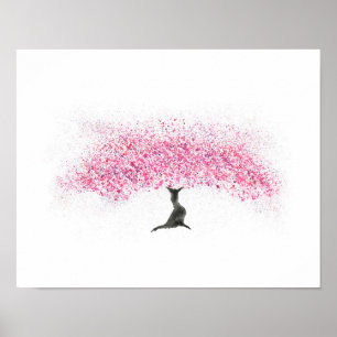 Poster Cherry Blossom Tree Watercolor