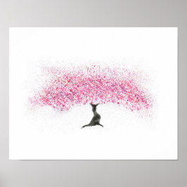 Poster Cherry Blossom Tree Watercolor