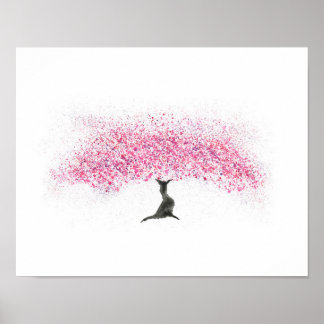 Poster Cherry Blossom Tree Watercolor