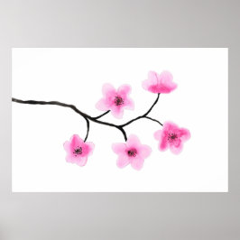 Poster Cherry Blossom Watercolor