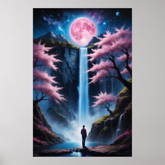 Poster Cherry Blossom Waterfall (Frente)