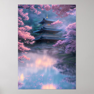 Poster Cherry Blossoms e Misty Temple