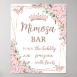 Poster Cherry Blossoms Rose Gold Butterflies Mimosa Bar<br><div class="desc">Personalize this pretty cherry blossoms tabletop sign poster easily and quickly. Simply click the customize it further button to edit the texts, change fonts and fonts colors. Featuring beautiful watercolor cherry blossoms flowers, rose gold butterflies and a rose gold geometric frame. Great for Quinceañera, Sweet 16, bridal shower, birthday and...</div>