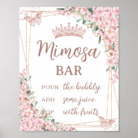 Cherry Blossoms Rose Gold Butterflies Mimosa Bar
