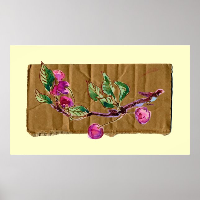 Poster Cherry Branch no papelão (Frente)