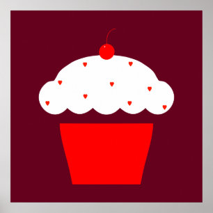 Poster cherry cupcake