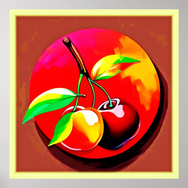 Poster Cherry Duo vibrante (Frente)