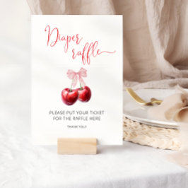 Poster Cherry No Topo Da Fralda De Chá de fraldas Rosa Ra