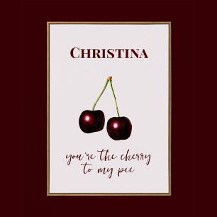 Poster Cherry para o meu nome personalizado Pie Vintage V