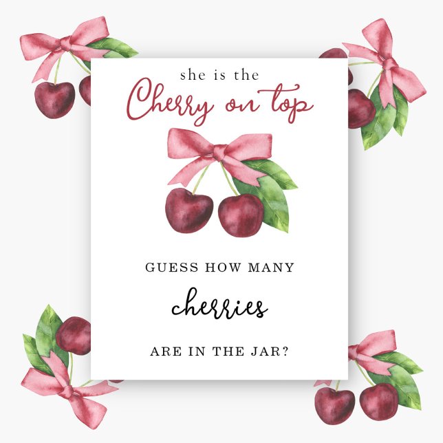 Poster Cherry Quantas há no pote Chá de bebê (Criador carregado)