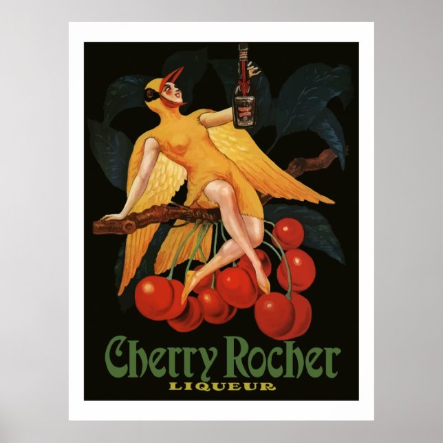 Pôster Cherry Rocher Liquor 1922 (Anúncios Franceses Vint (Frente)
