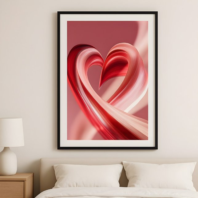 Poster Cherry Vibes Heart Swirl–Modern Love Abstract Art  (Criador carregado)