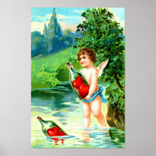 Pôster Cherub e coração