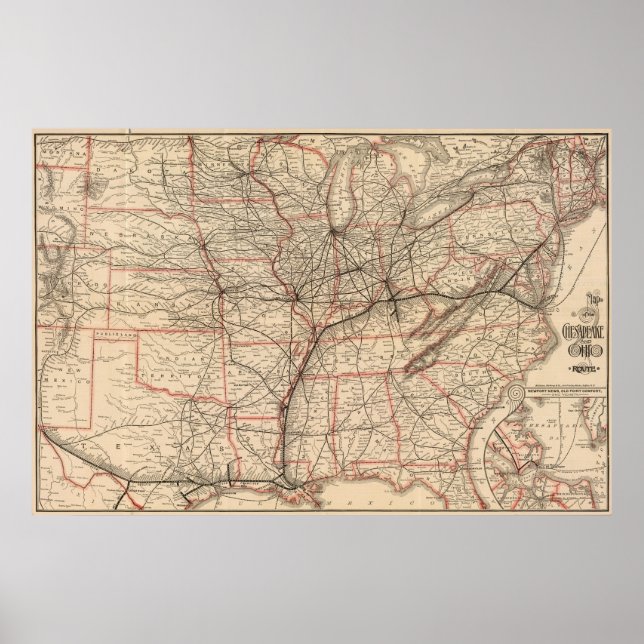 Poster Chesapeake and Ohio Railway (Frente)