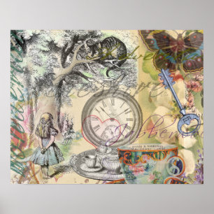 Poster Cheshire Cat Alice Wonderland Classic