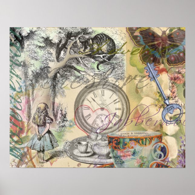 Poster Cheshire Cat Alice Wonderland Classic (Frente)