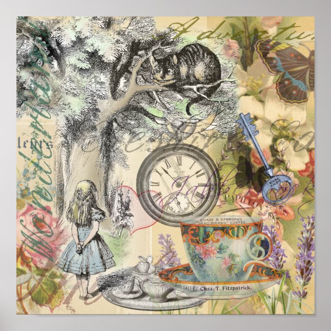 Poster Cheshire Cat Alice Wonderland Classic (Frente)