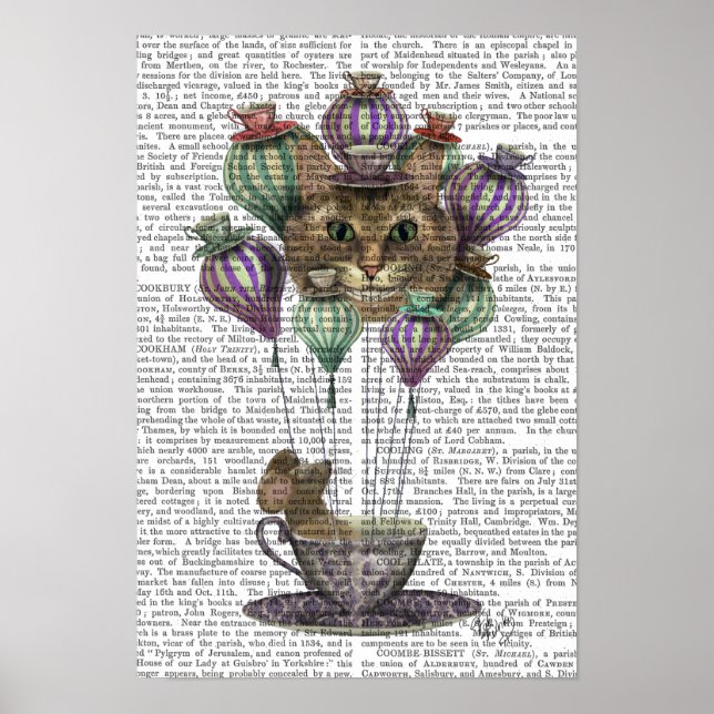 Poster Cheshire Cat Hot Air Balloon (Frente)