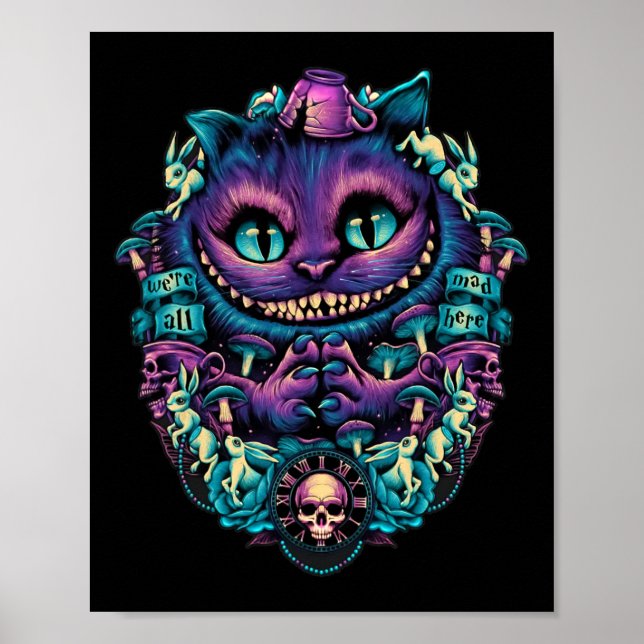 Poster Cheshire Cat Shirt Alice No País Das Maravilhas (Frente)
