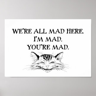 Poster Cheshire Cat - Somos todos loucos