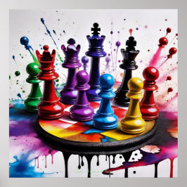 Poster Chess A Game of Kings AI Fantasy Digital Art Impre