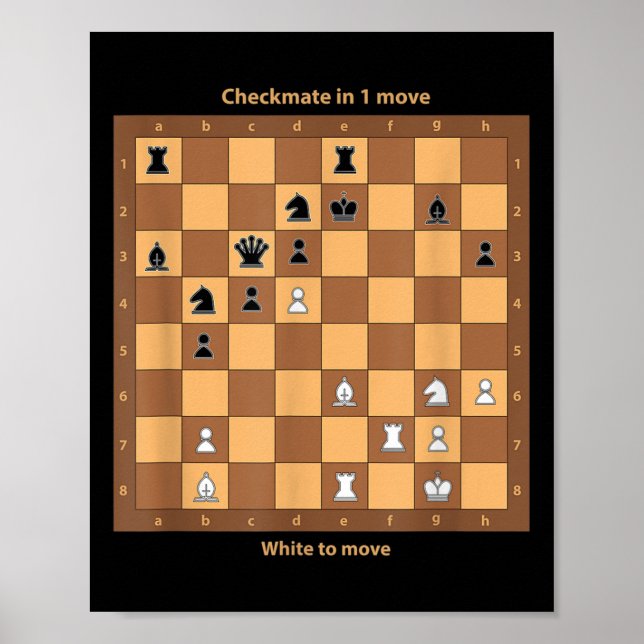 Poster Chess Checkmate, Basta Jogar Chess Citando Gráfico (Frente)