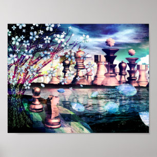 Poster Chess City Fantasy "Vindo para Casa"
