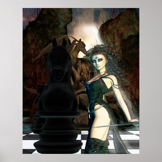 Pôster Chess Fantasy Gothic Art (Frente)