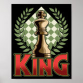 Póster Peças de xadrez da rainha branca rei-negra